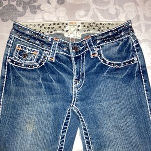 Designer Rhinestone Studded Bootcut Jeans